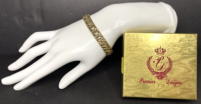 Premier Designs Jewelry Gold & Silver Tone Linked Tennis  display picture 1