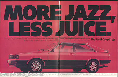 1981 AUDI COUPE 2-page advertisement, British advert, Audi 2-door hatchback