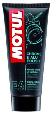 MOTUL E6 Chrome & Aluminium Polish 100ml Polish Chrome Polishing Paste Magpie Gloss Silver