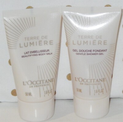 L'OCCITANE TERRE DE LUMIERE SHOWER GEL AND BODY MILK TRAVEL 50 ML/1.6 FL OZ EACH