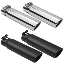 Pair Stainless Steel Exhaust Tip Rolled-edge 2.5 Inlet -3 Outlet - 12 Length Pair Stainless Steel Exhaust Tip Rolled-edge 2.5 Inlet -3 Outlet - 12 Length