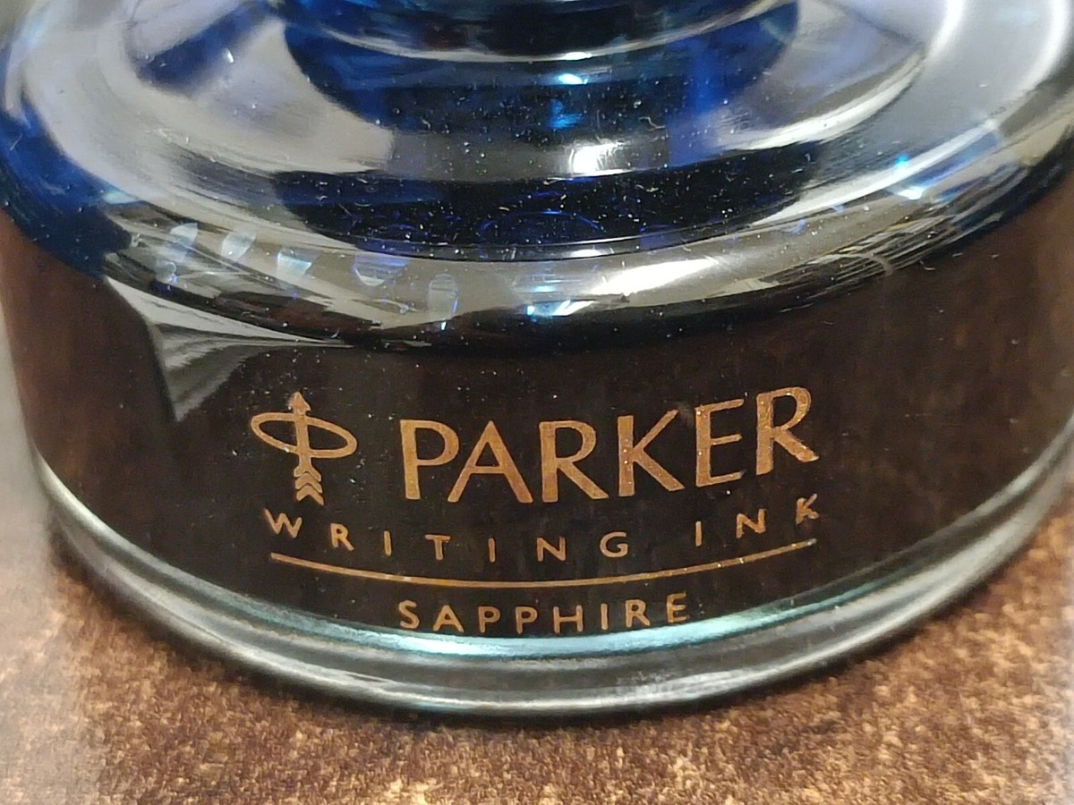 NOS PARKER PENMAN SAPPHIRE BLUE INK, NEW BOTTLE 50ml BOXED PAPERS