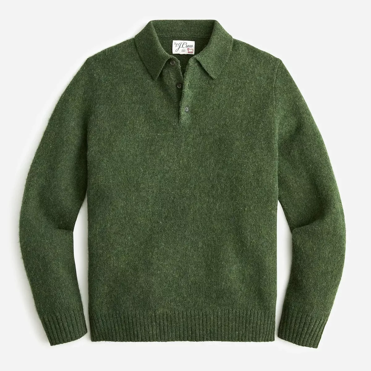 Olive green top polo sweater
