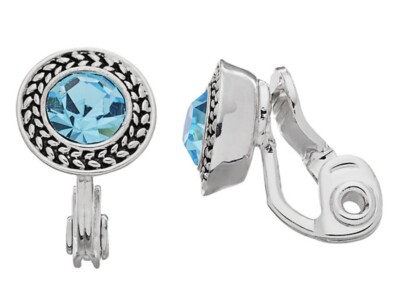Button Earrings Napier Jewelry Clip Earrings Napier Simulated Blue