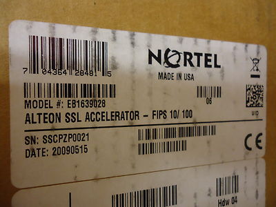 EB1639028 NORTEL NETWORKS ALTEON SSL ACCELERATOR - FIPS 10/100 BRAND ...