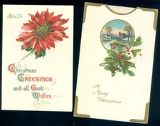 CHRISTMAS POSTCARD SLEEVE WITH GREETING CARD INSIDE
