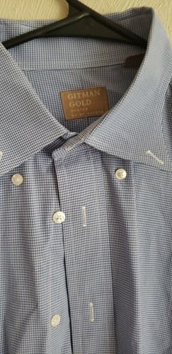 GITMAN BROS. 'Gold' Blue Gingham 