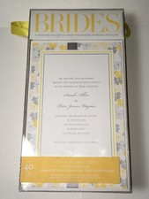 Kit de invitación de boda imprimible revista novias amarillo platino floral 40 unidades