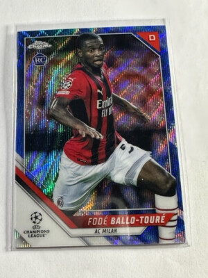 Topps UCL Chrome 2021/22 Blue Wave AC Milan Fode Ballo-Toure RC /75