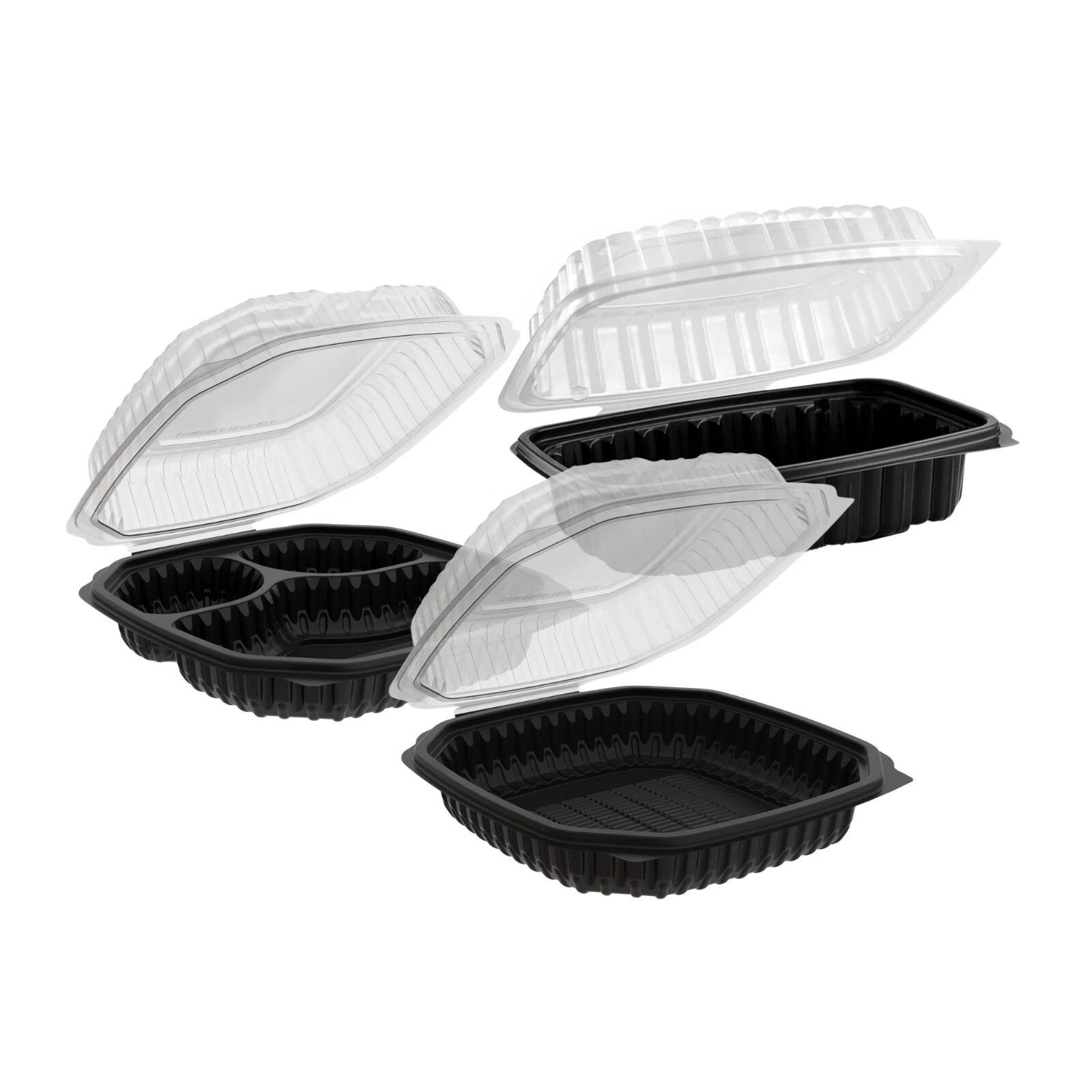 Clamshell Takeout Containers with Clear Lid - Meal Prep/To-Go