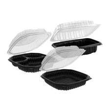 Clamshell Takeout Containers with Clear Lid - Meal Prep/To-Go