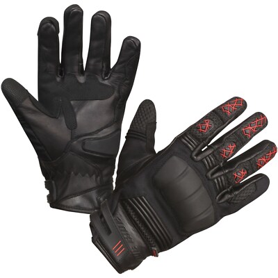 Modeka Motorcycle Gloves Ennos Size 6 Summer Touchscreen Capable Black-Red