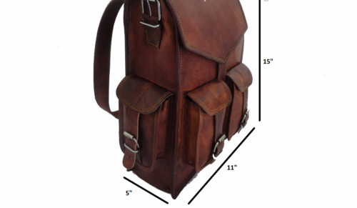 Leather Backpack Bag Genuine Laptop Men's Rucksack Travel Vintage New Large Men