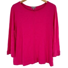 Habitat Fuschia Pink 100% Cotton Slub Knit Tunic Top Size Large
