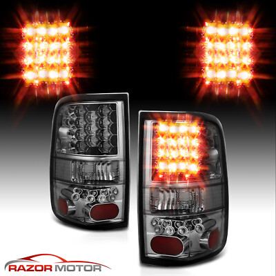 2004 2005 2006 2007 2008 Ford F-150 Pickup Smoke LED Rear Brake Tail Lights Pair