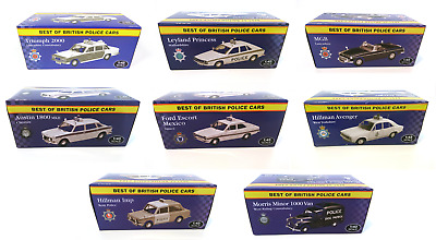 Set Of 8 Uk British Police Cars 1 43 Atlas Ford Austin Leyland Diecast Model Ebay