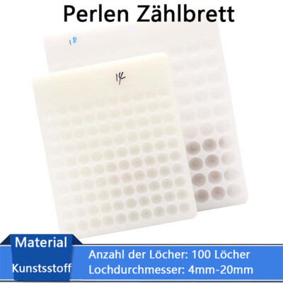 4mm-20mm Perlen Zählbrett 100 Löcher Perlen Spaltschalen Perlenschmuck Werkzeug