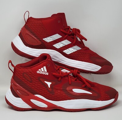 Adidas Exhibit A Sample Mens Size 12.5 Mid Basketball Shoes Red White GW7934 New