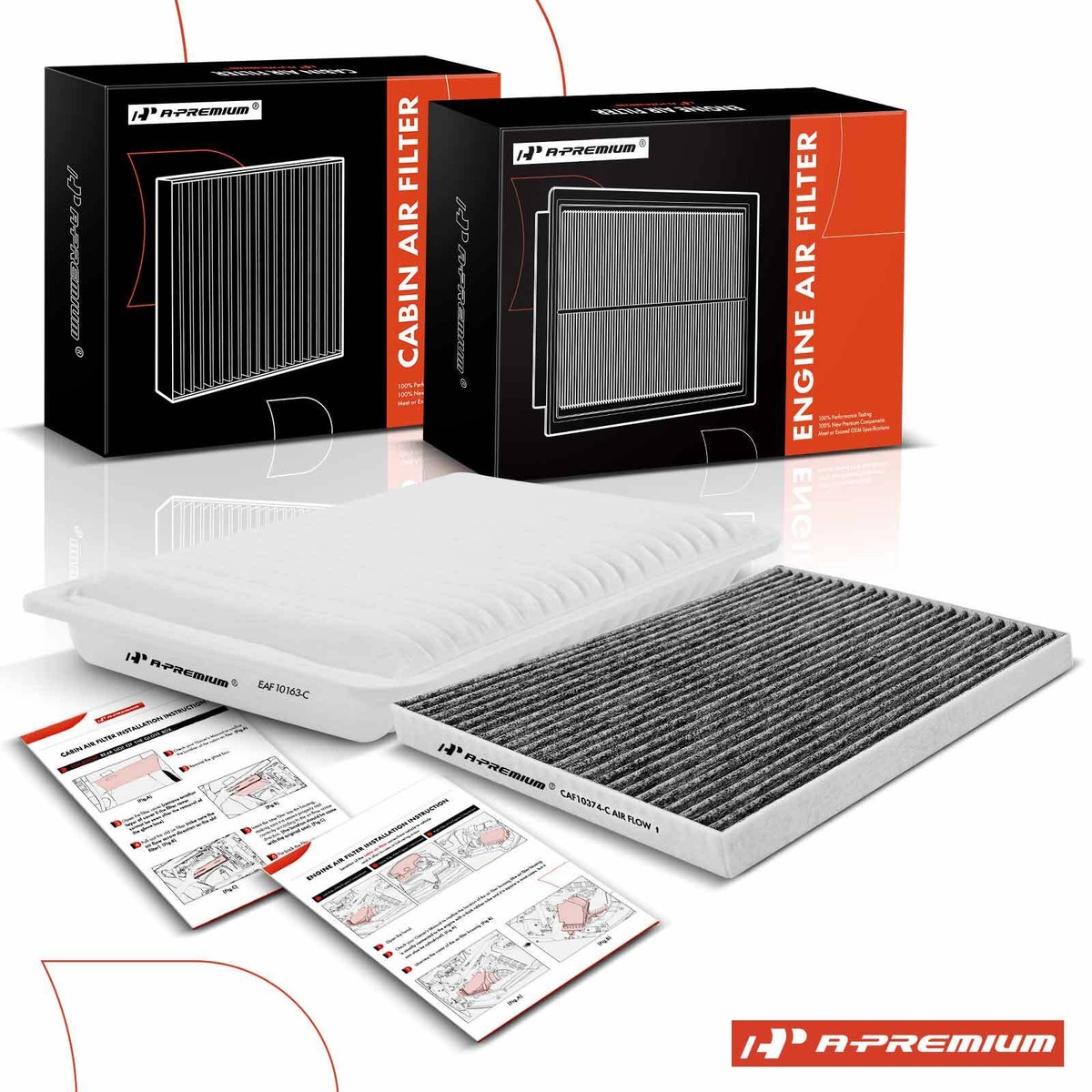 A-Premium 2-PC Engine & Cabin Air Filter W/Activated Carbon - View #3