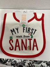CARTER'S INFANTS Baby  s First Visit From Santa CHRISTMAS TEETHING BIB New 