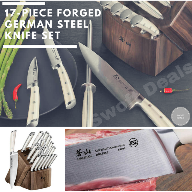 Cangshan S1 Series 1022575 German Steel 8piece Knife Block Set