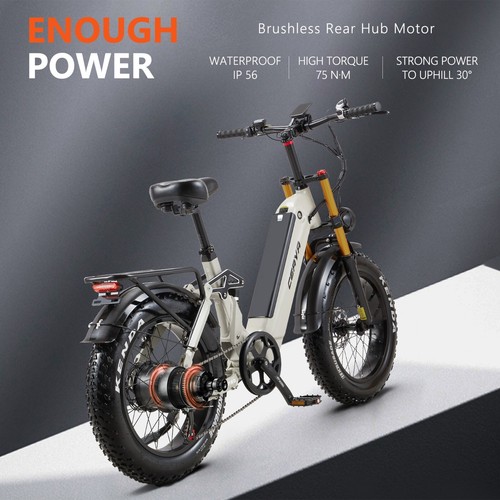 20 Zoll Elektrofahrrad 48V 20AH Akku Vollgefedert eBike Fat Tyre City eBike - Bild 23 von 24
