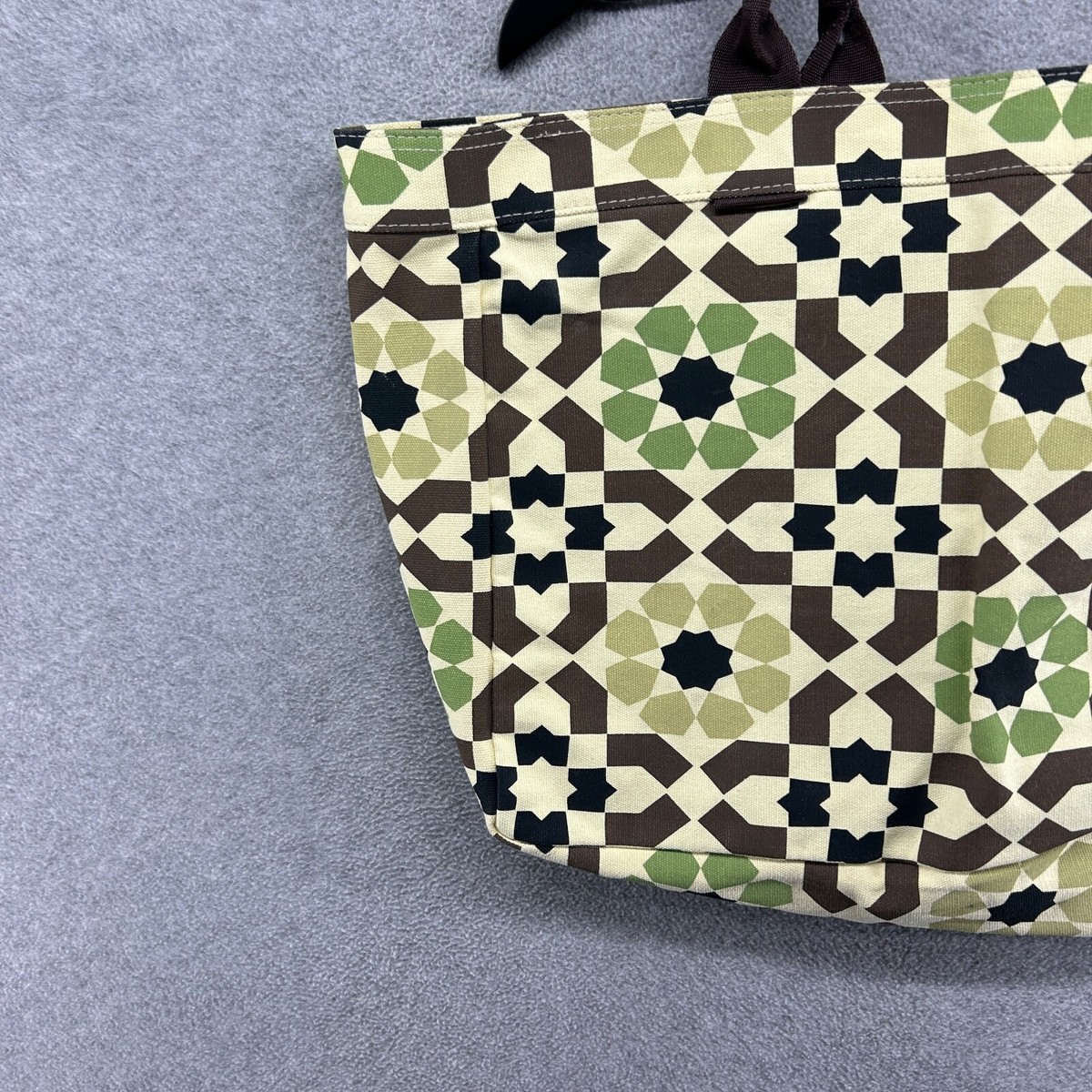 Lulu Dharma Tote Bag Green Geometric Canvas Beach Pool | eBay