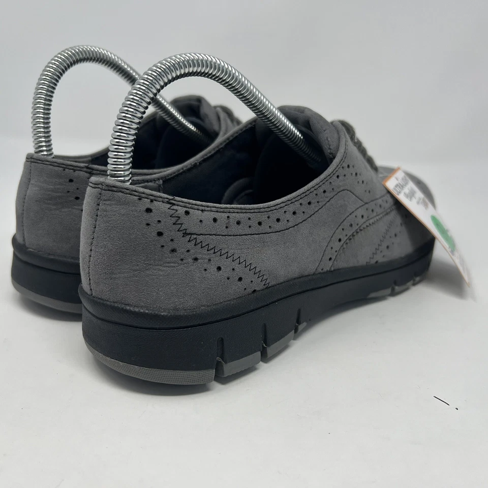“NOVO” Easy Street Feminino 9.5 EUA Ultra Leve Conforto Lucky Oxford, Camurça Cinza - Imagem 4 de 4