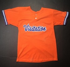 Vintage Russell Athletic Mens Medium Baseball Shirt Orange Visitation 48