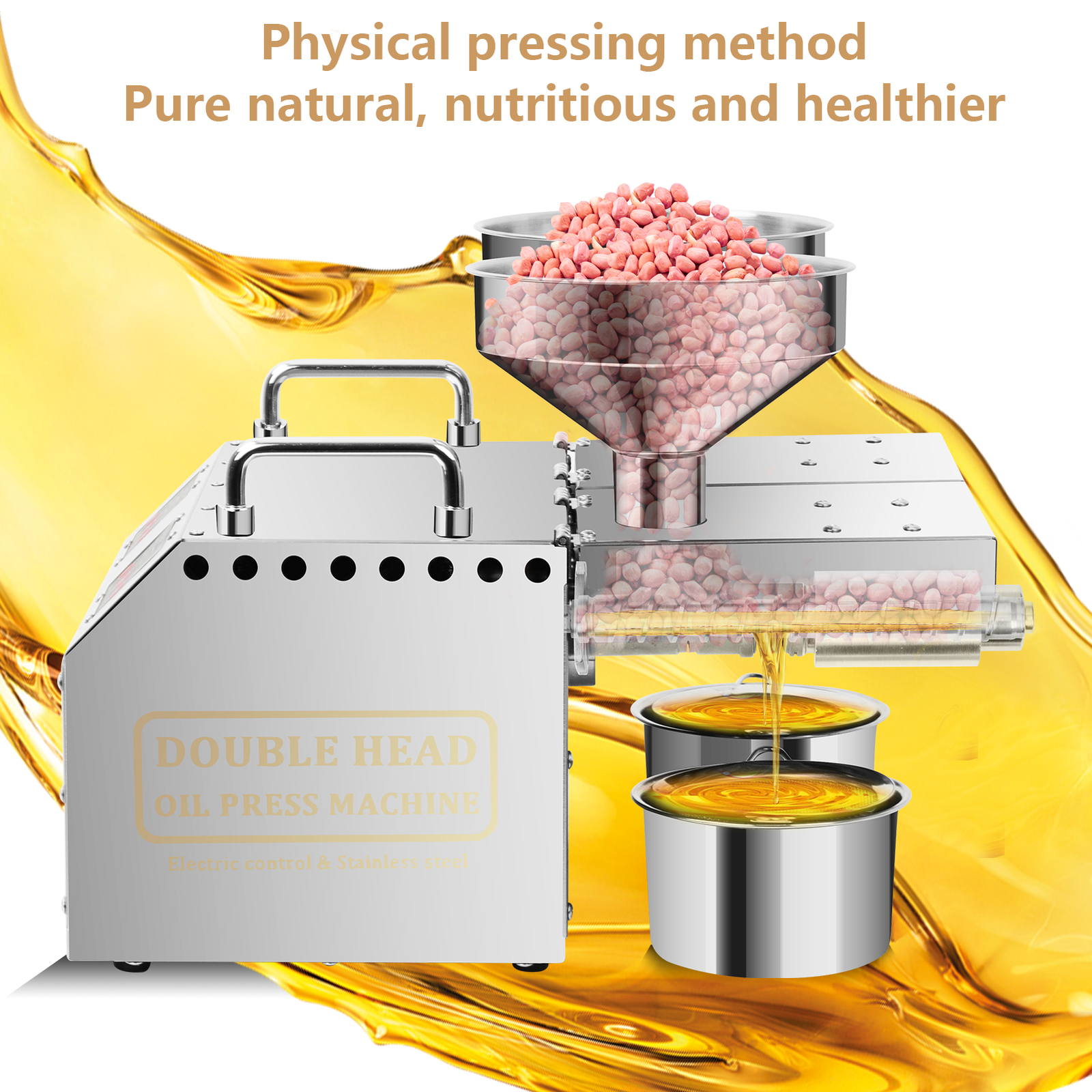 Press Machine Extractor Dual Oil Outlet Stainless Steel