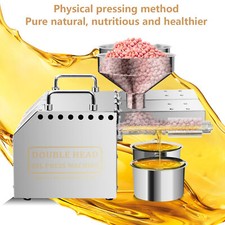 Electric Cold Hot Oil Press Machine Extractor Dual Oil Outlet Stainless Steel