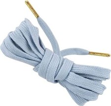 Loop King Laces 1 Pair Luxury Flat Cotton Shoe Laces with Gold Tips