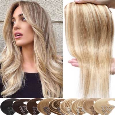 #ad #ad 100% Real Human Hair Full Head Clip in Remy Hair Extensions Straight US Delivery $67.98