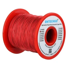 BNTECHGO 20 AWG Enameled Copper Magnet Wire - 1.0 lb - 0.0315" Red