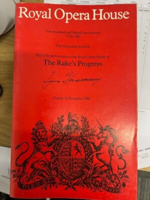 The Rakes Progress Ballet Royal Opera House Programm 1979