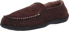 Acorn Z122121 Men's Walnut Suede/Faux Wool Moc Slip-On Slipper Size 10.5-11.5 M