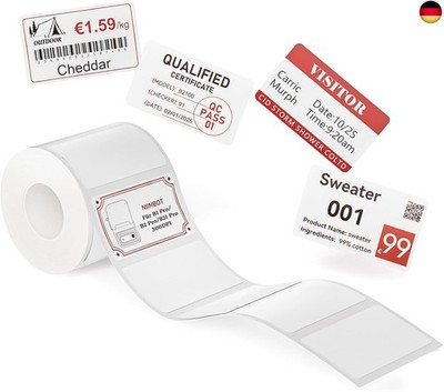NIIMBOT Etiketten, Rot und Schwarz Bedruckte Etiketten für B1 Pro B2 Pro B21 