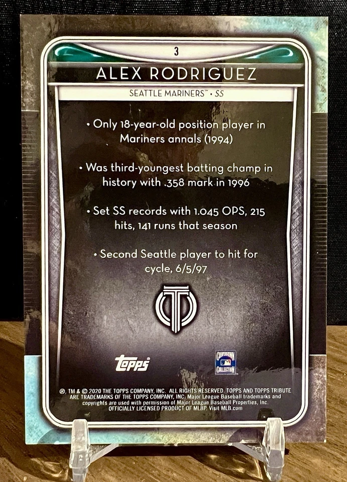 Amethyst Alex Rodriguez 29/50 | Seattle Mariners | 2020 Topps Tribute #3 - Image 4 of 4