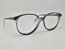 Alain Mikli Paris 049 984 Red Marble Black Clear Stripe Eyeglasses Frame France