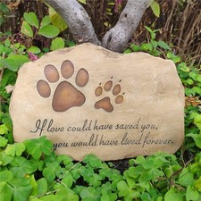 KEXMY Pet Memorial Stone Grave Marker for Dog or Cat, Pet Dog Garden Stone fo...