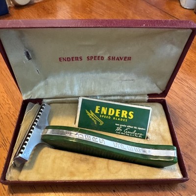 Vintage Durham-Enders Speed Shaver Razor Set Blades & Original Case & Box No 540
