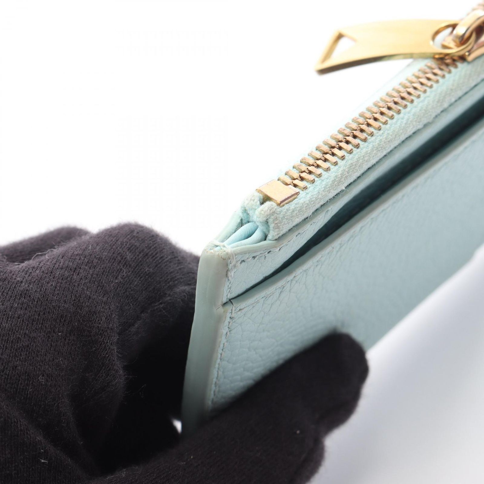Bottega Veneta Maxi Intrecciato Leather Card Case Light Blue thumbnail 10