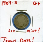 W@W 1909-s  Barber Dime, ( Very Tough Date !!!! ) G+ !!!!!!!!!!