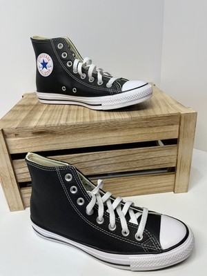 Converse Chuck Taylor All Star High  Leather Black White Unisex 7 Men/ 9Women