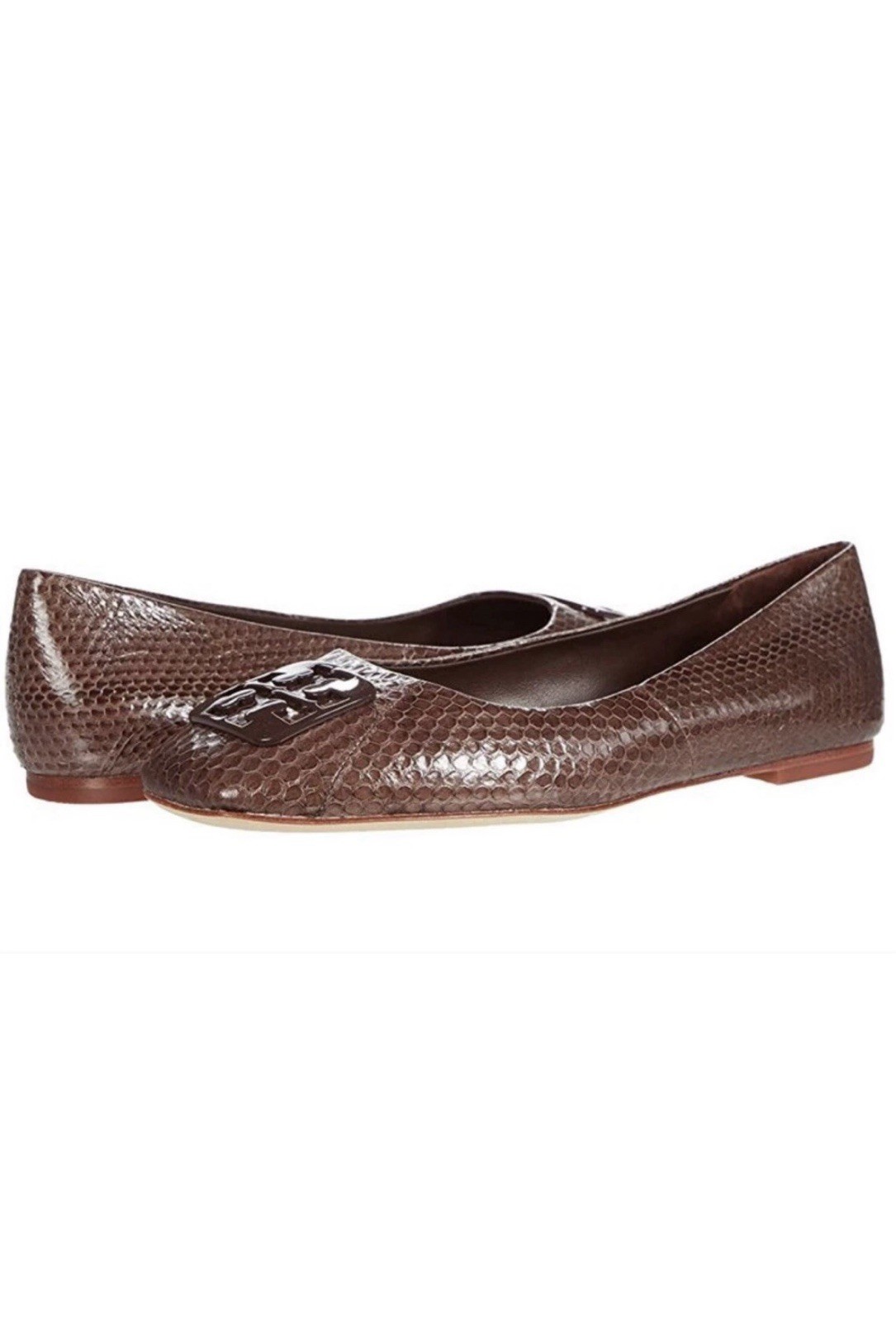 NIB! Tory Burch Georgia square toe snake ballet flats