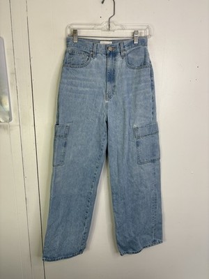 Frame Jeans Womens 27 Le Pixie High Waist Wide Leg Baggy Side Pocket Cargo Holes