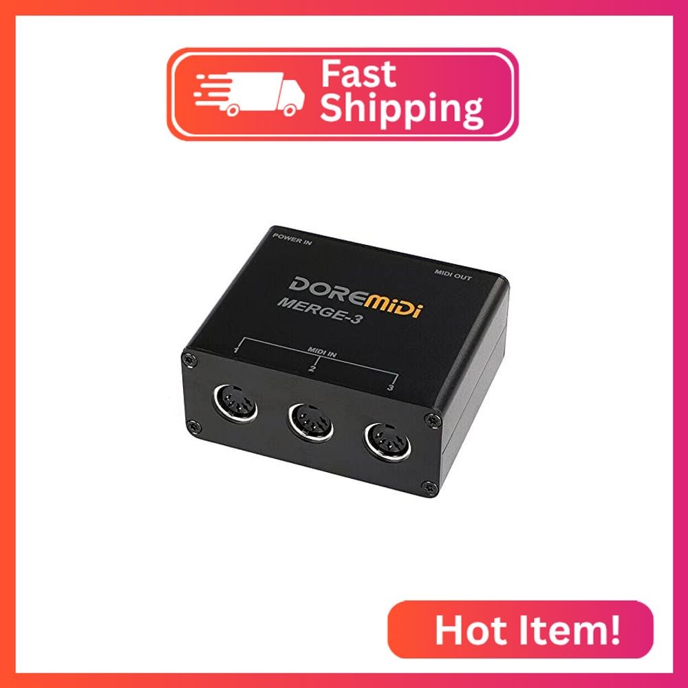 DOREMiDi MIDI Merge-3 MIDI Input 2 MIDI Output Support USB Power MERGE-3