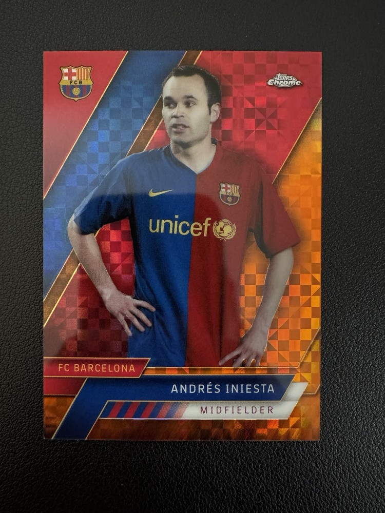 2022-23 Topps Chrome Andres Iniesta ORANGE X-Fractor /25 SP Barcelona #43