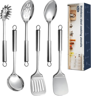 Stainless Steel 6-Piece Cooking Utensils Set, Heat Resistant Kitchen Tools