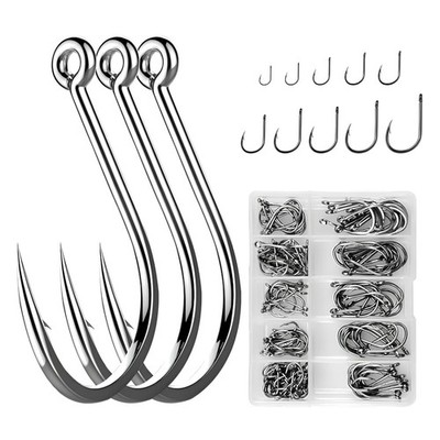 100pcs Angelhaken aus Kohlenstoffstahl Silber J-Haken